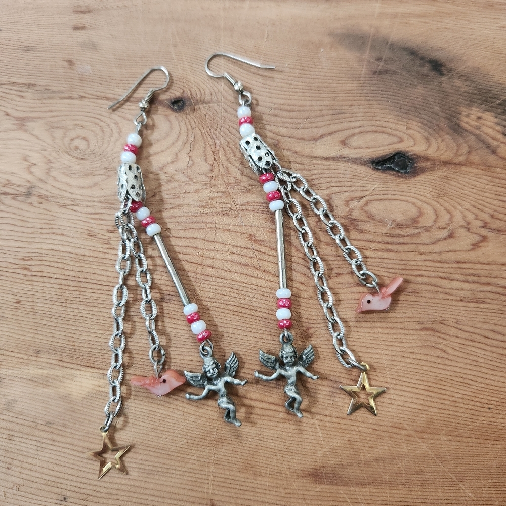 Angel and Star Dangle Earrings